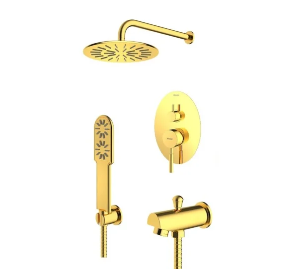 شیر حمام توکار شودر مدل روگن تیپ 4 BRASS